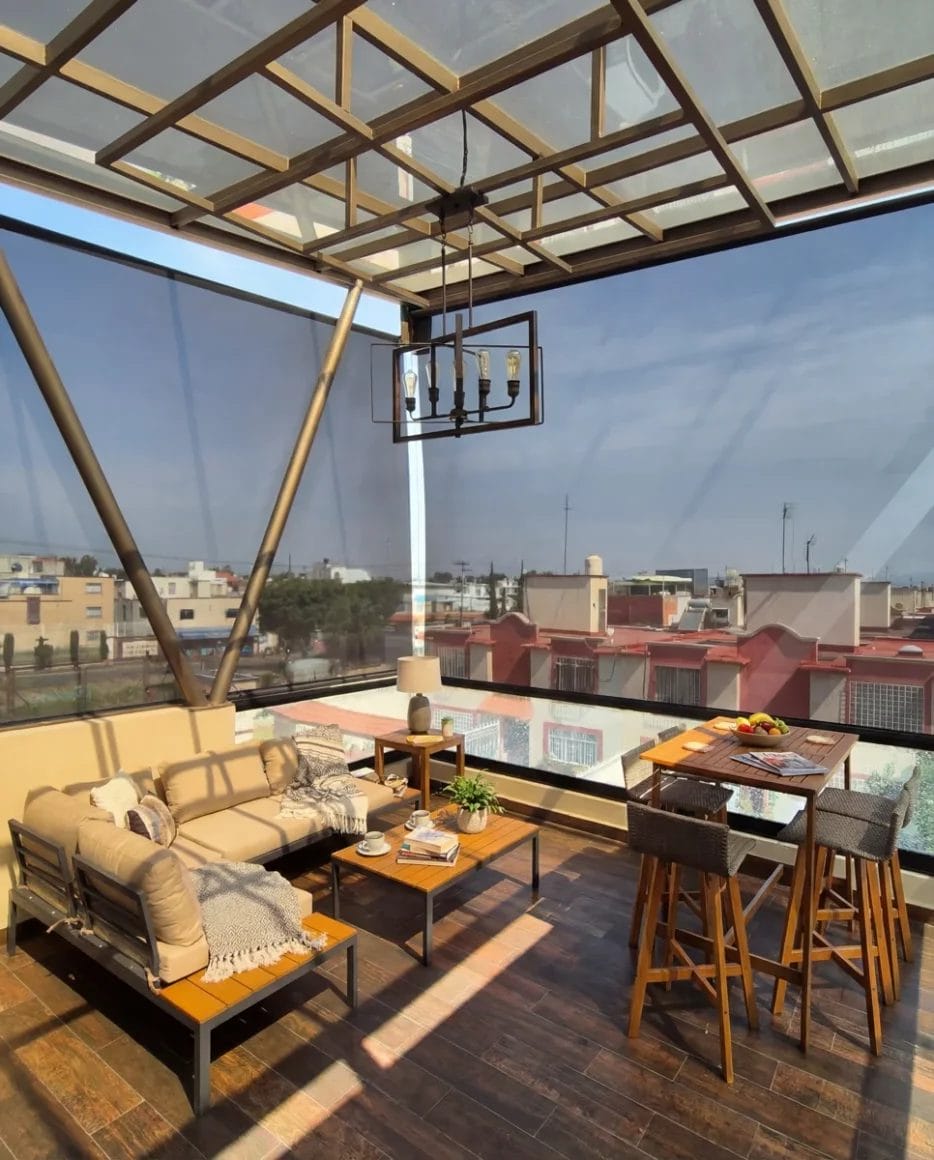 toldo vertical en azotea