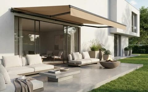 toldo de proyeccion casa de lujo