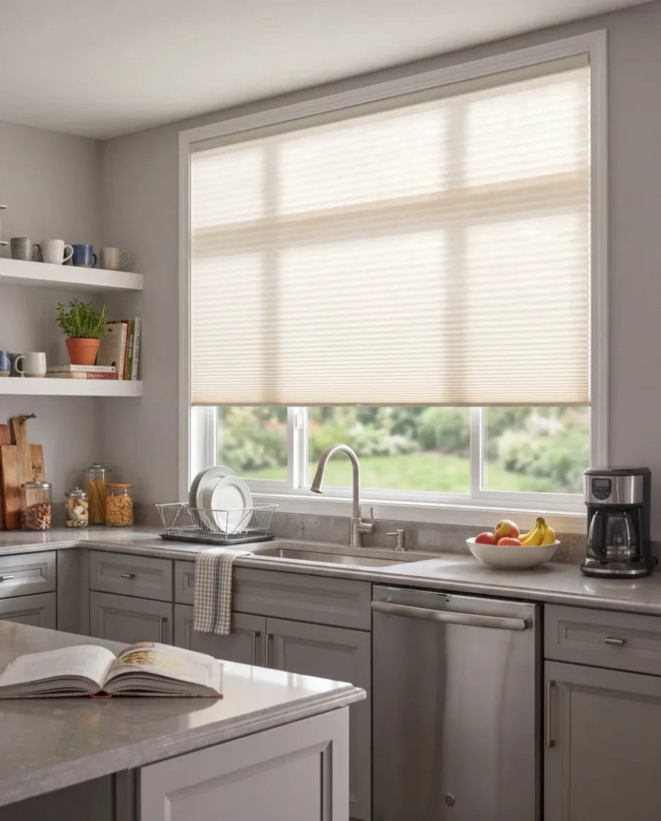 persiana celular honeycomb cocina